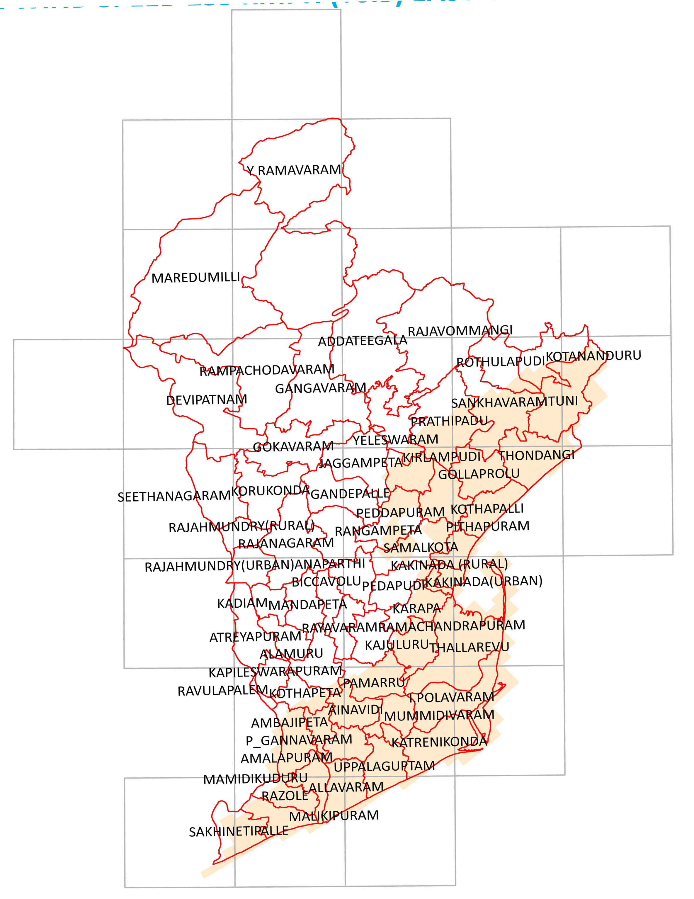 Storm surge inundation map for cyclone with wind speed 